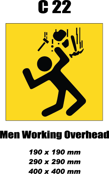 Men Working Overhead Caution